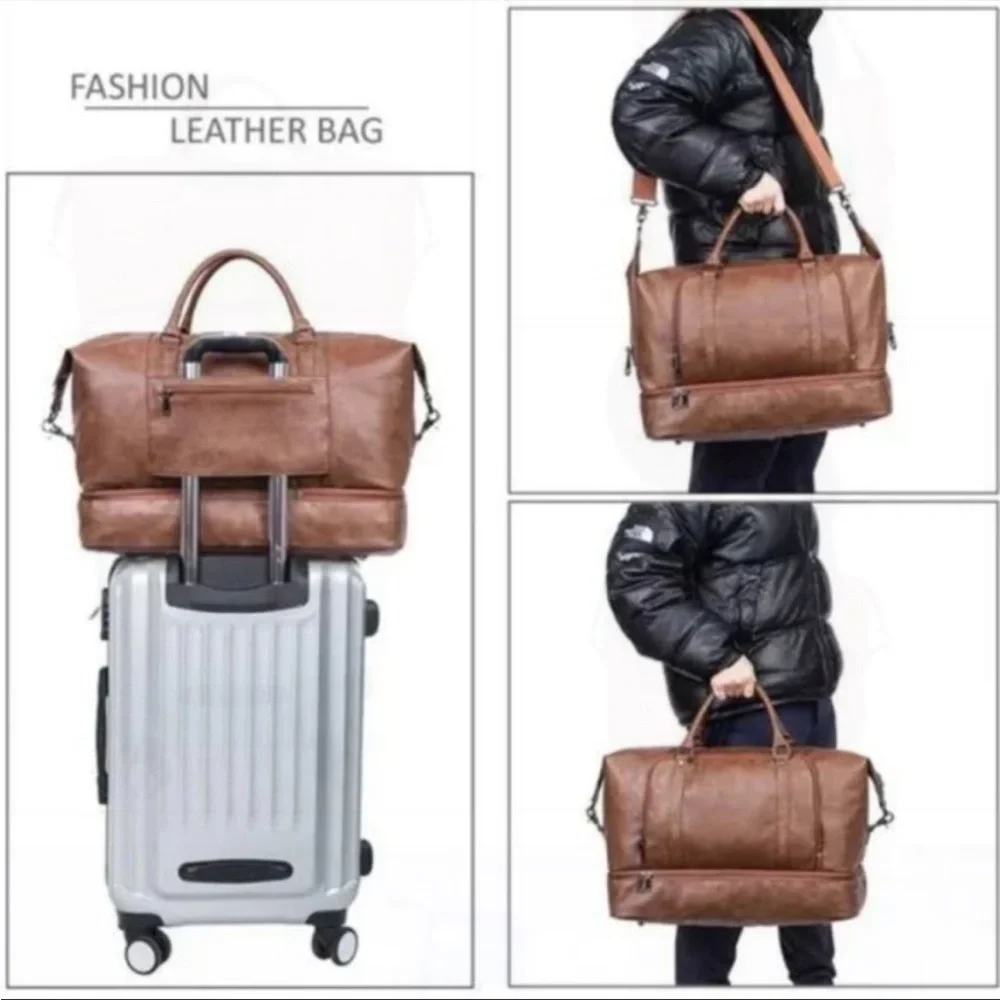 New Large Overnight Travel Duffle Tote Bags, Brown